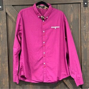 COOFANDY Men’s‎ Long Sleeve Button Down Shirt Paisley Accent Flip Cuff Size XL